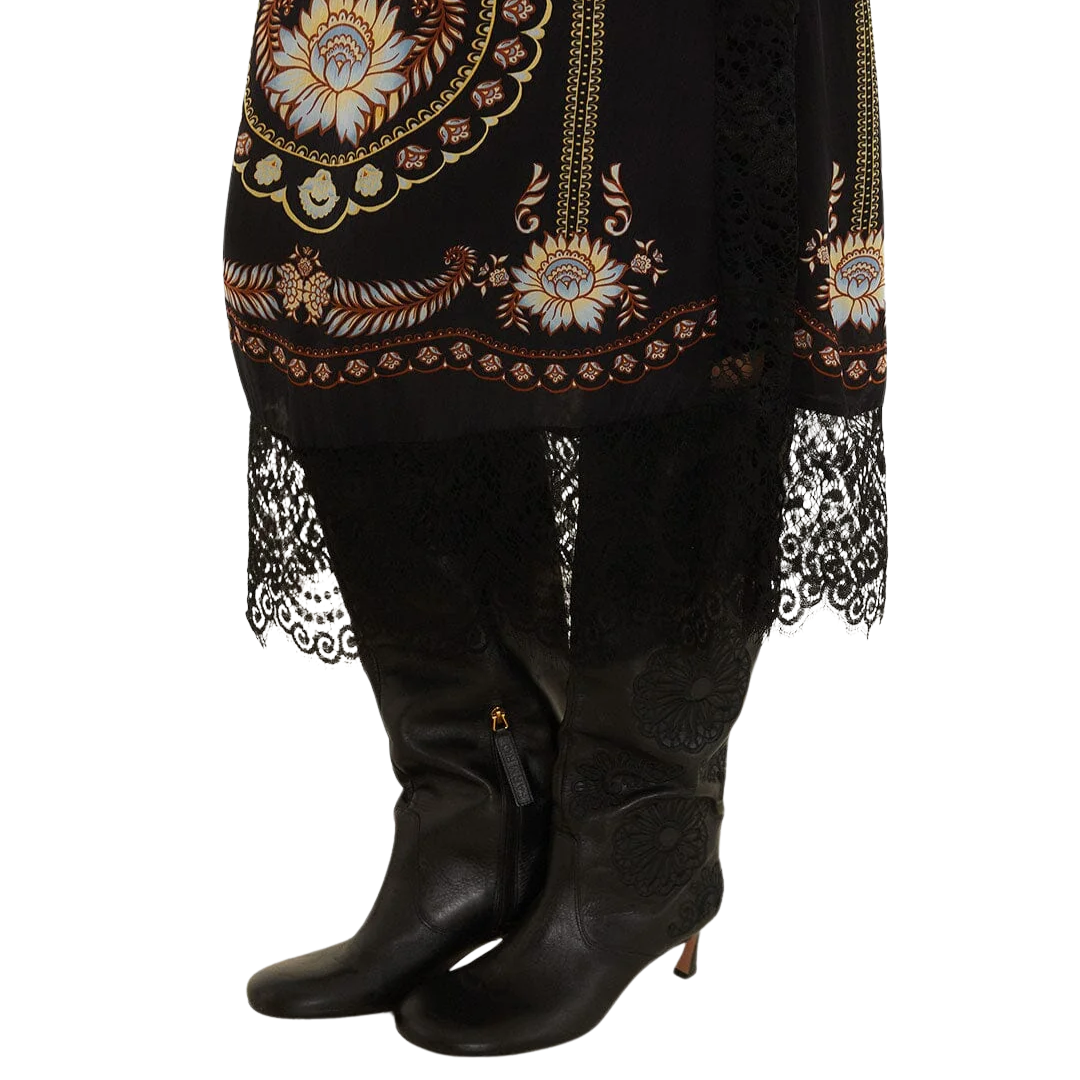 Lace Sleeveless Midi Dress in Daniela Black