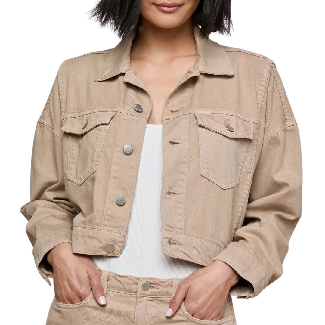 Vianney Denim Jacket in Pale Khaki