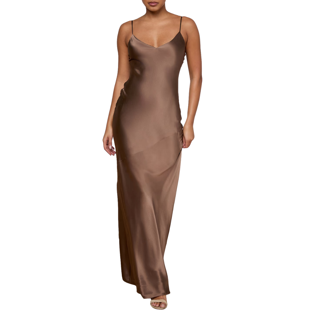 Serita Silk Gown in Cardamom