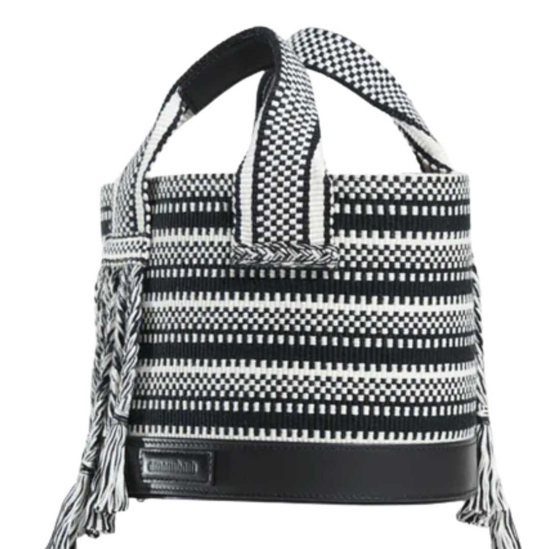 Tutu Small Bucket Bag in Ivory-Black