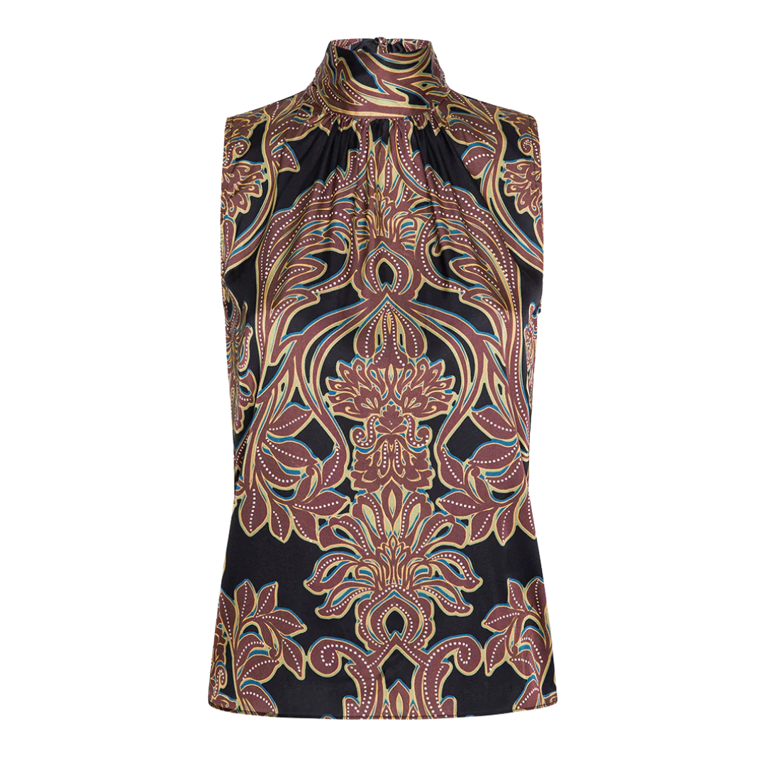 Luka Top in Studded Flora Satin