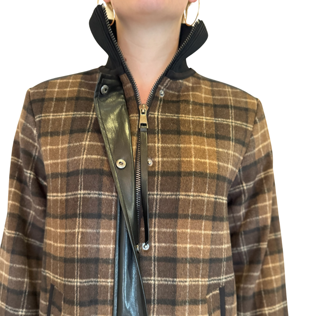 Brooke Wool Plaid Coat in Java