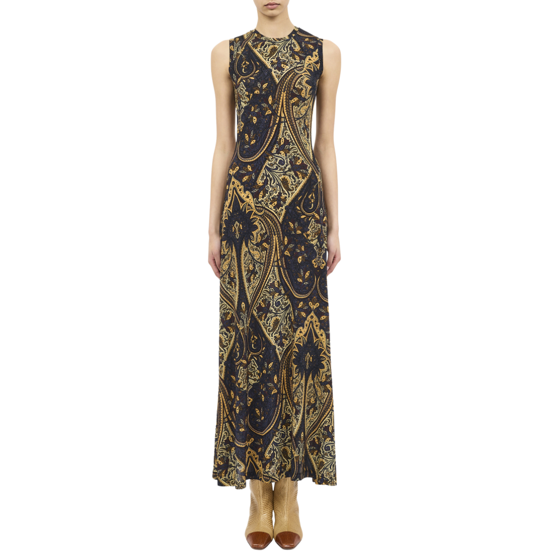 Orla Sleeveless Jersey Dress in Twilight Paisley