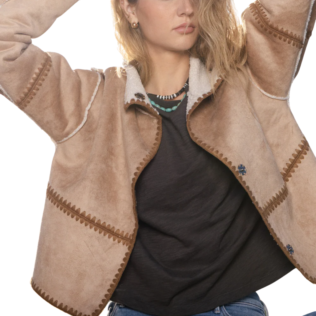Casey Reversible Jacket in Teddy Brown