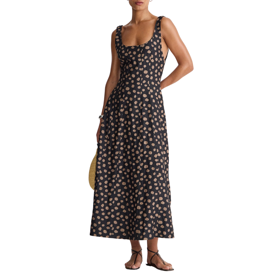 Ballet Tank Maxi in Yayoi Black & Camel