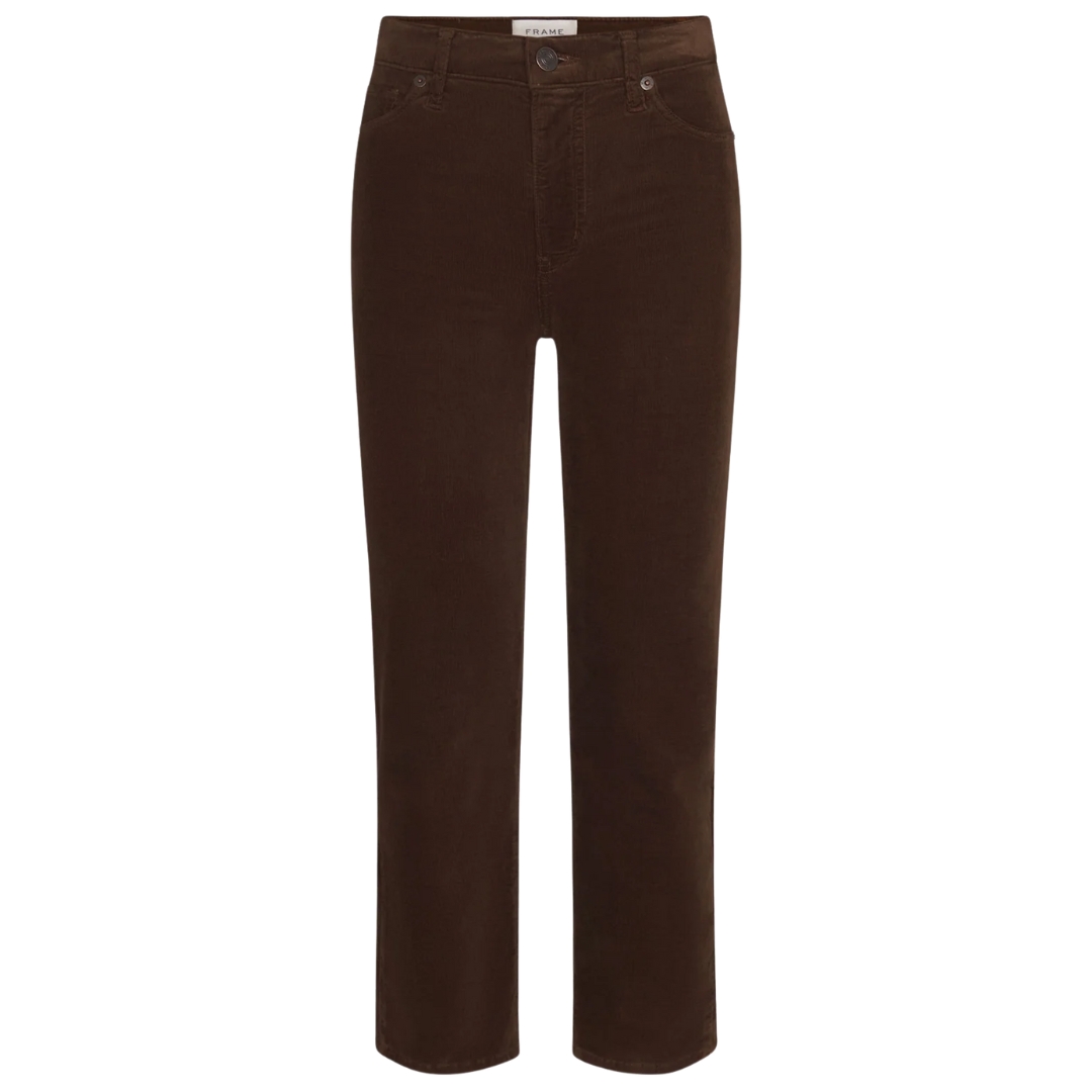 Le Sleek Straight Corduroy in Bitter Chocolate