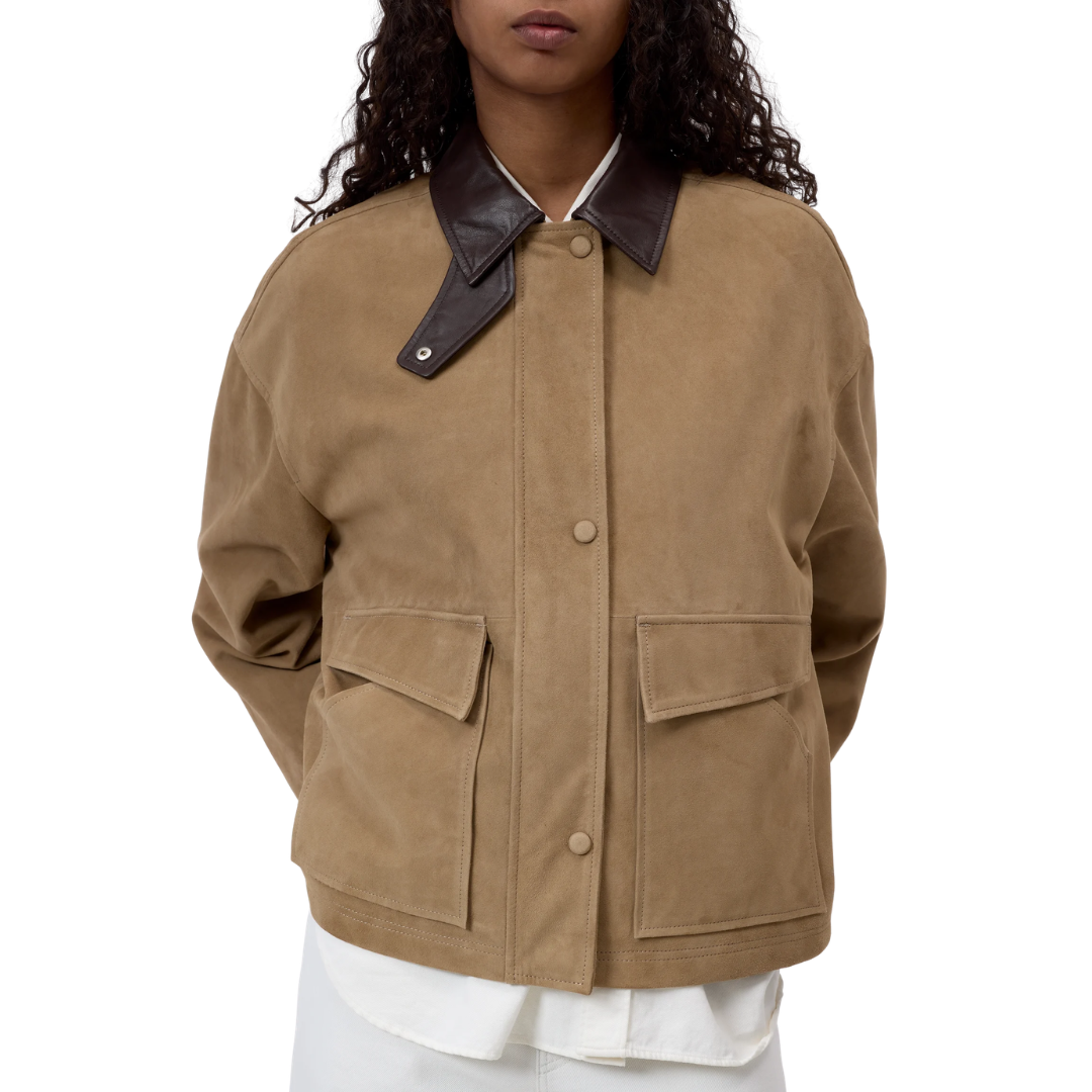 Goatskin Country Jacket in Sand Beige