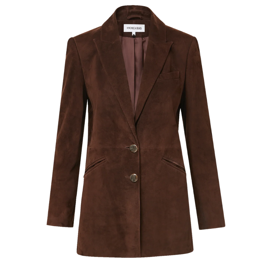 Maci Suede Dickey Jacket in Espresso