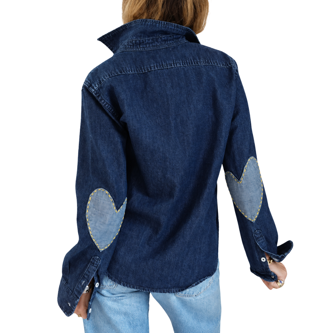 Keaton Denim Shirt in Dark Rinse