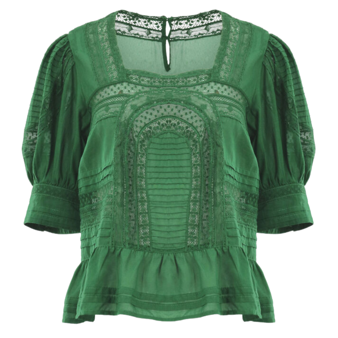 Franca Lace Top in Green