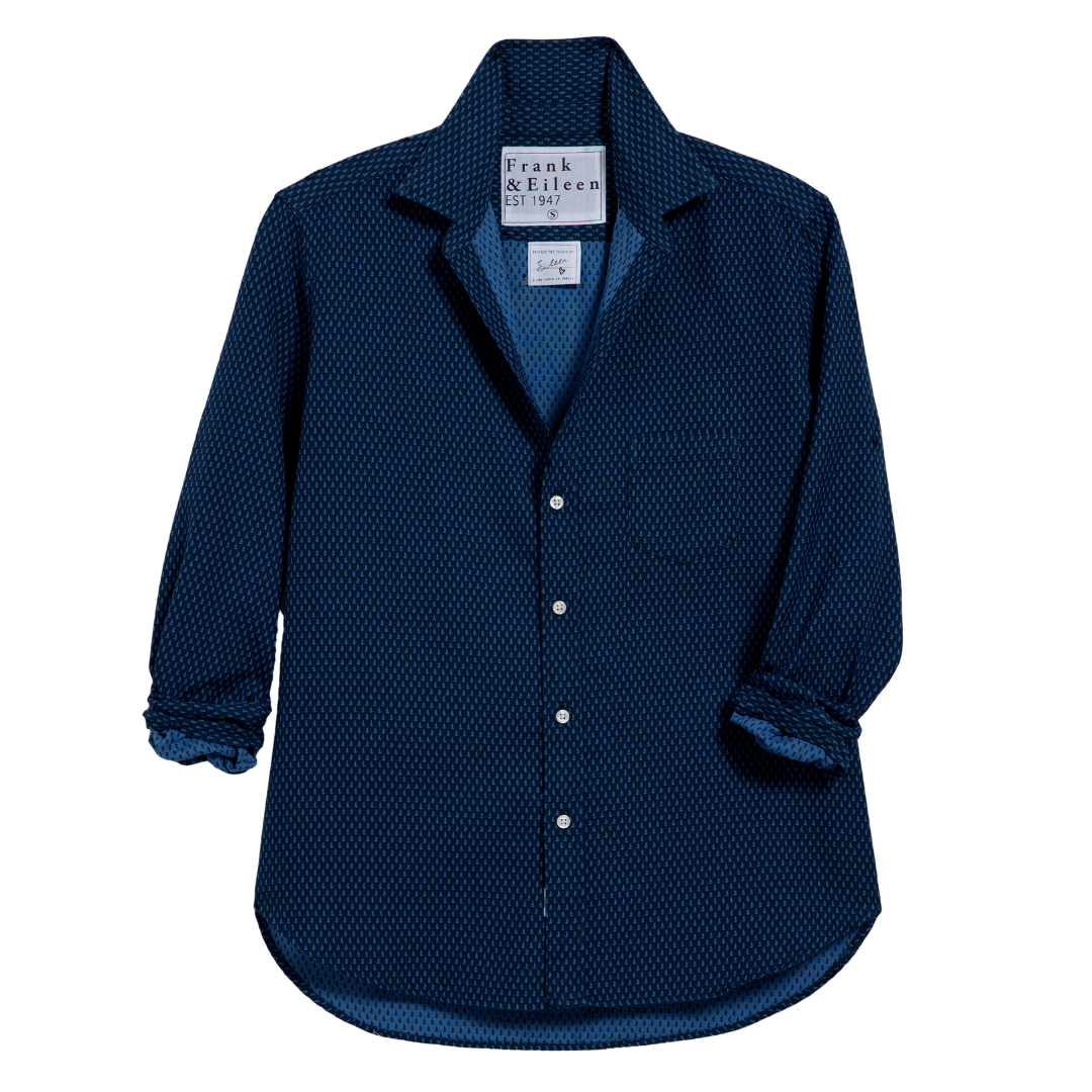 Eileen Relaxed Button Up in Sail Boats