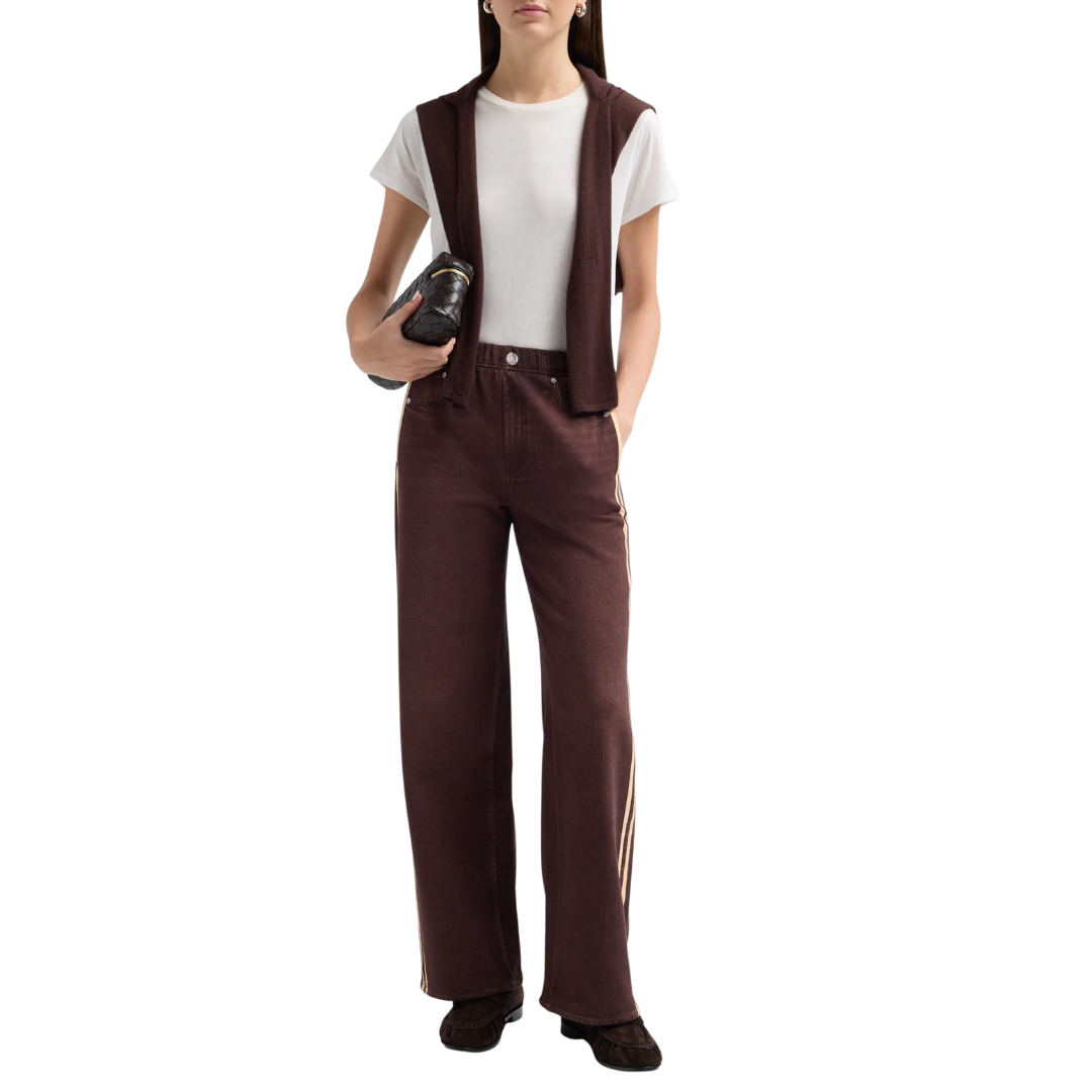 Miramar Sport Stripe Track Pant in Chocolate