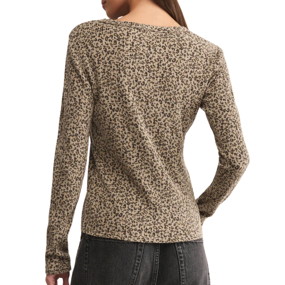 Arlet Leopard Thermal Top in Suede