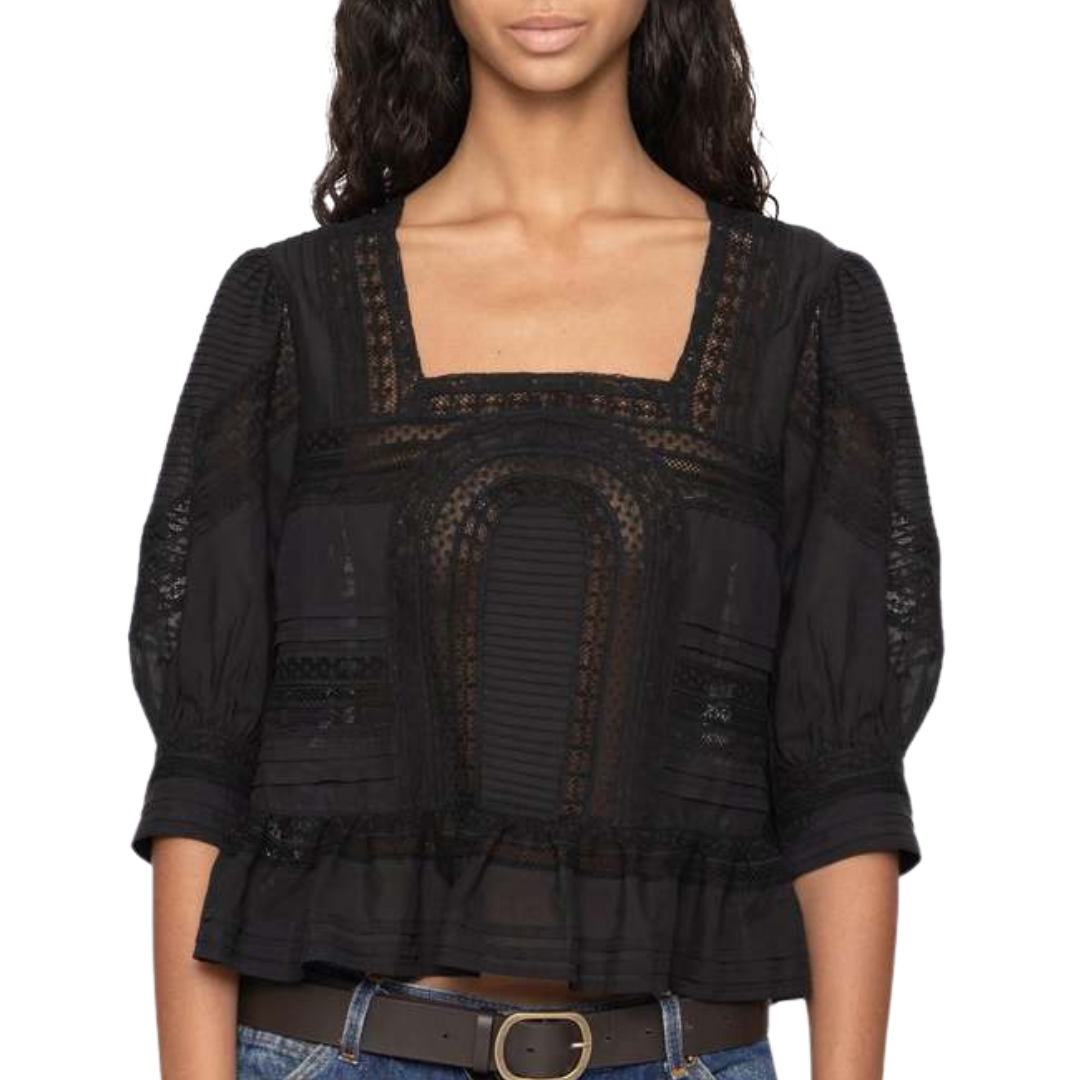 Franca Lace Top in Black
