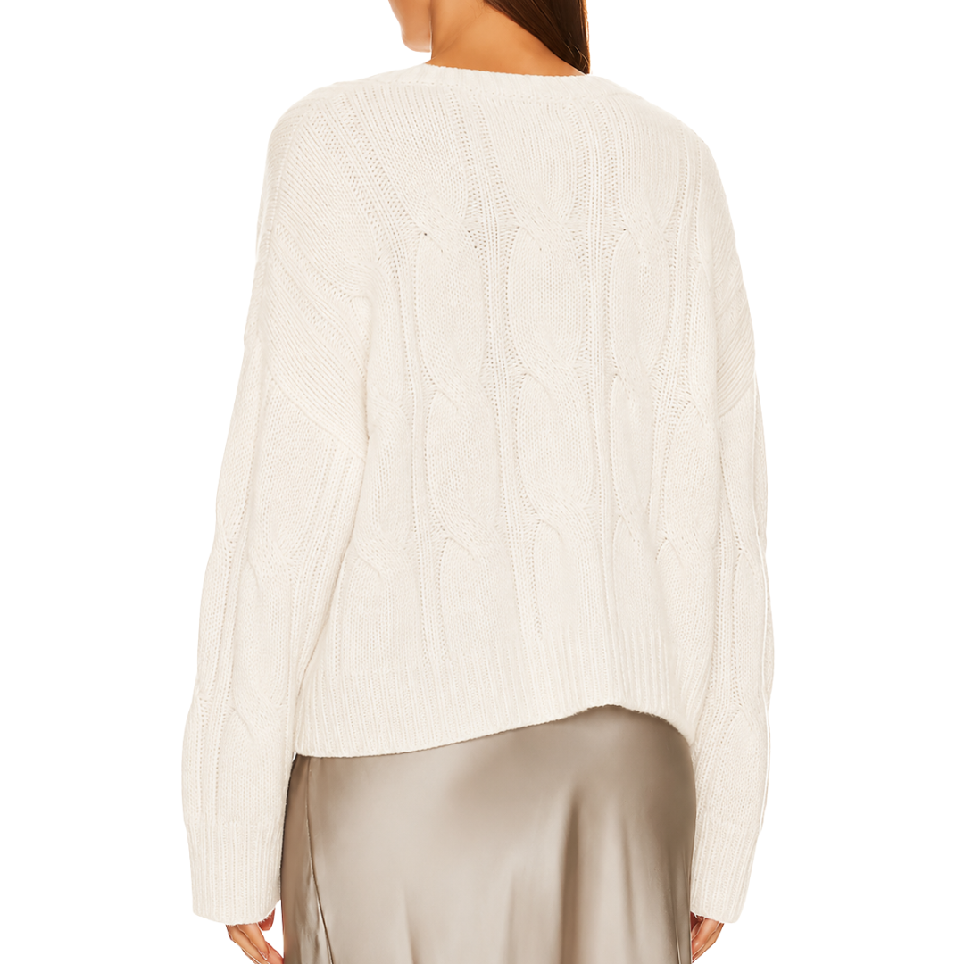 Koa V-Neck Sweater in Gardenia