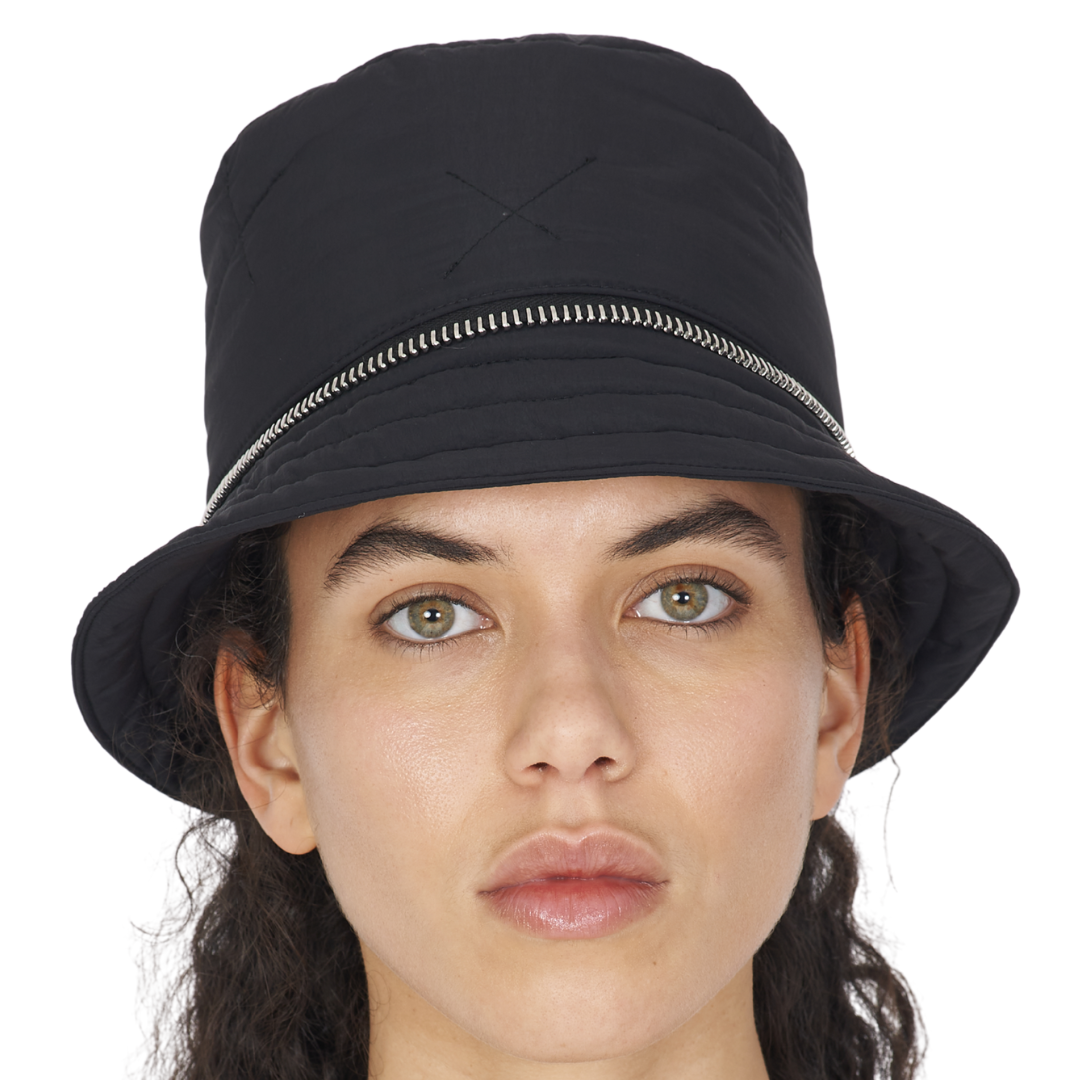 Padded Technical Rain Cap in Black