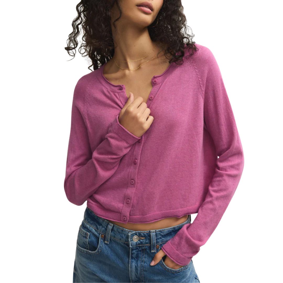 Perfect Layer Cardigan in Spanish Rose
