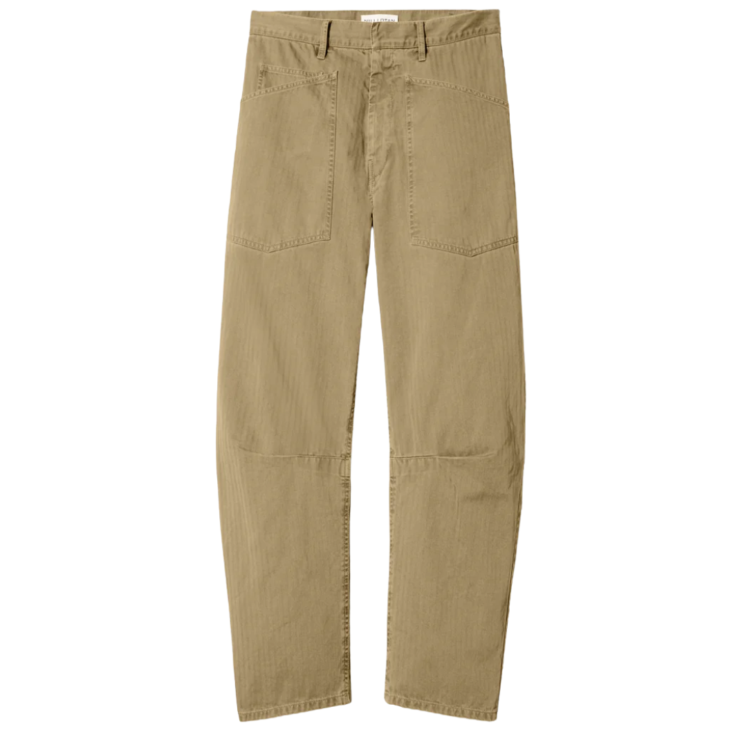 Shon Herringbone Pant in French Khaki