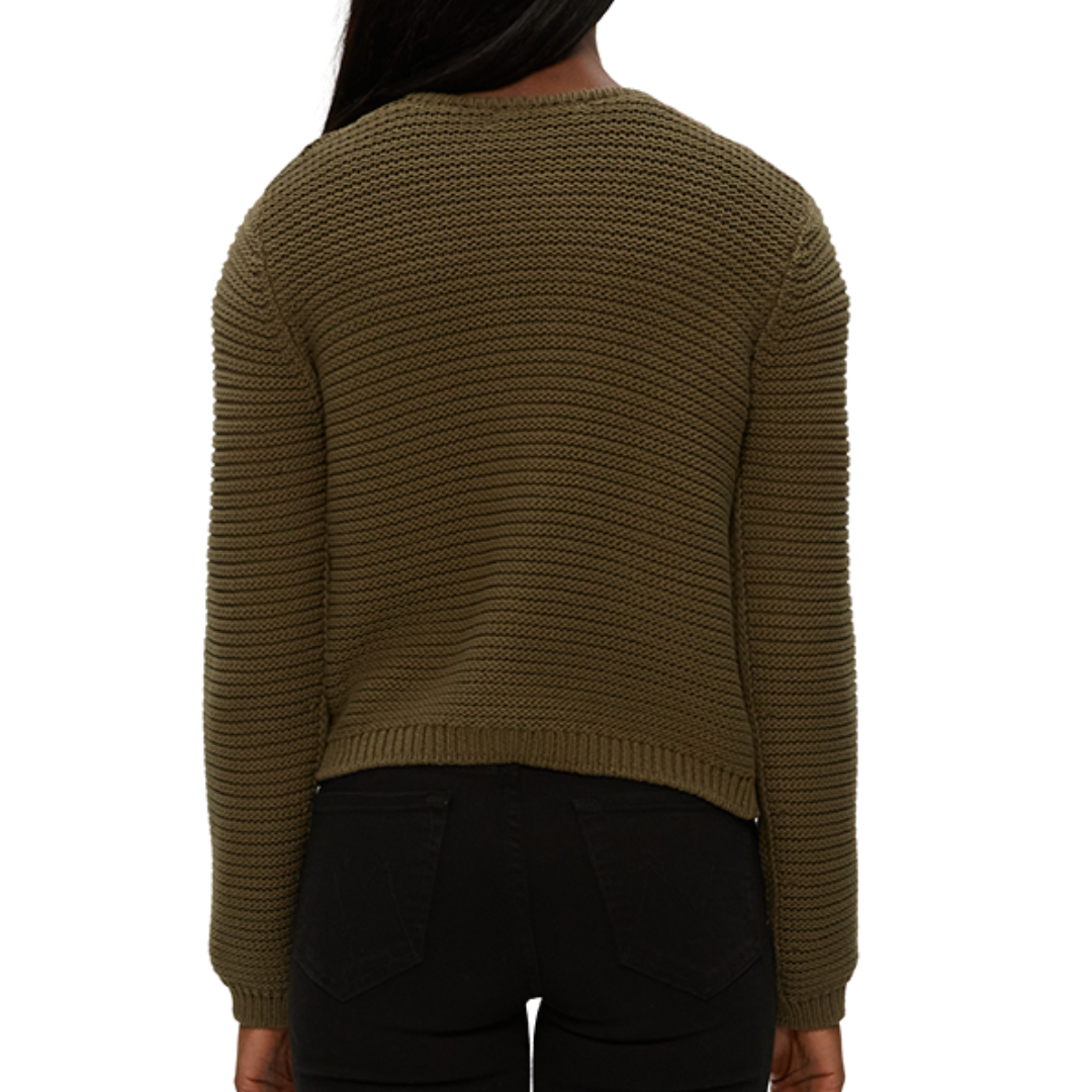 Kaden Crew Neck Cardi in Olive