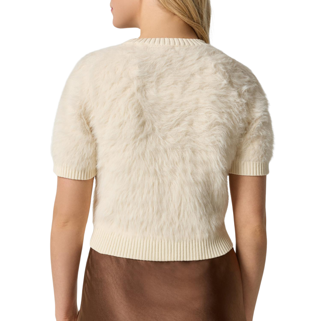 Short Sleeve Brushed Crew in Ivory