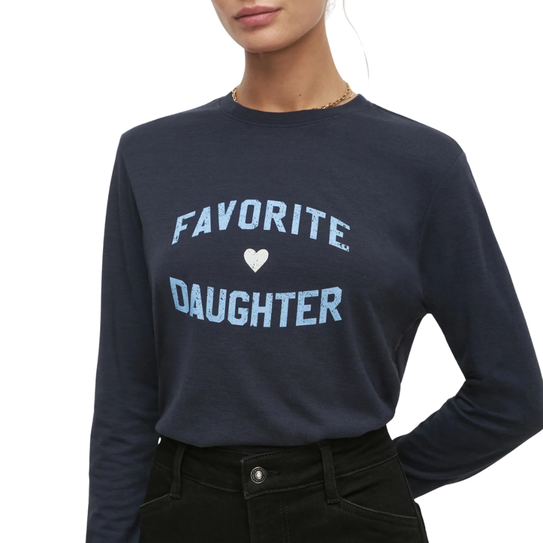 Favorite Daughter Long Sleeve in Navy/Light Blue
