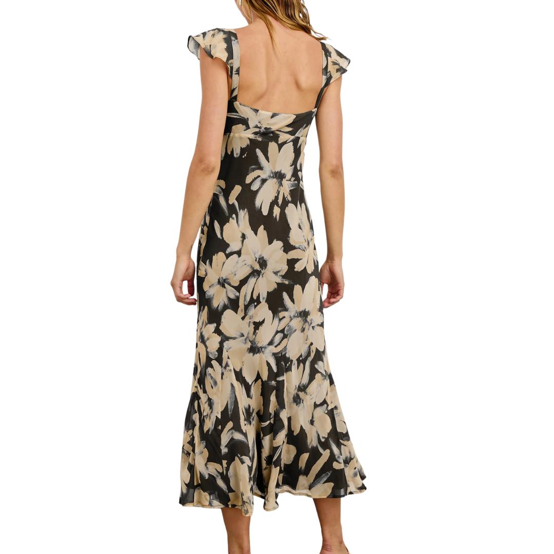 Marigold Dress in Charcoal Lily
