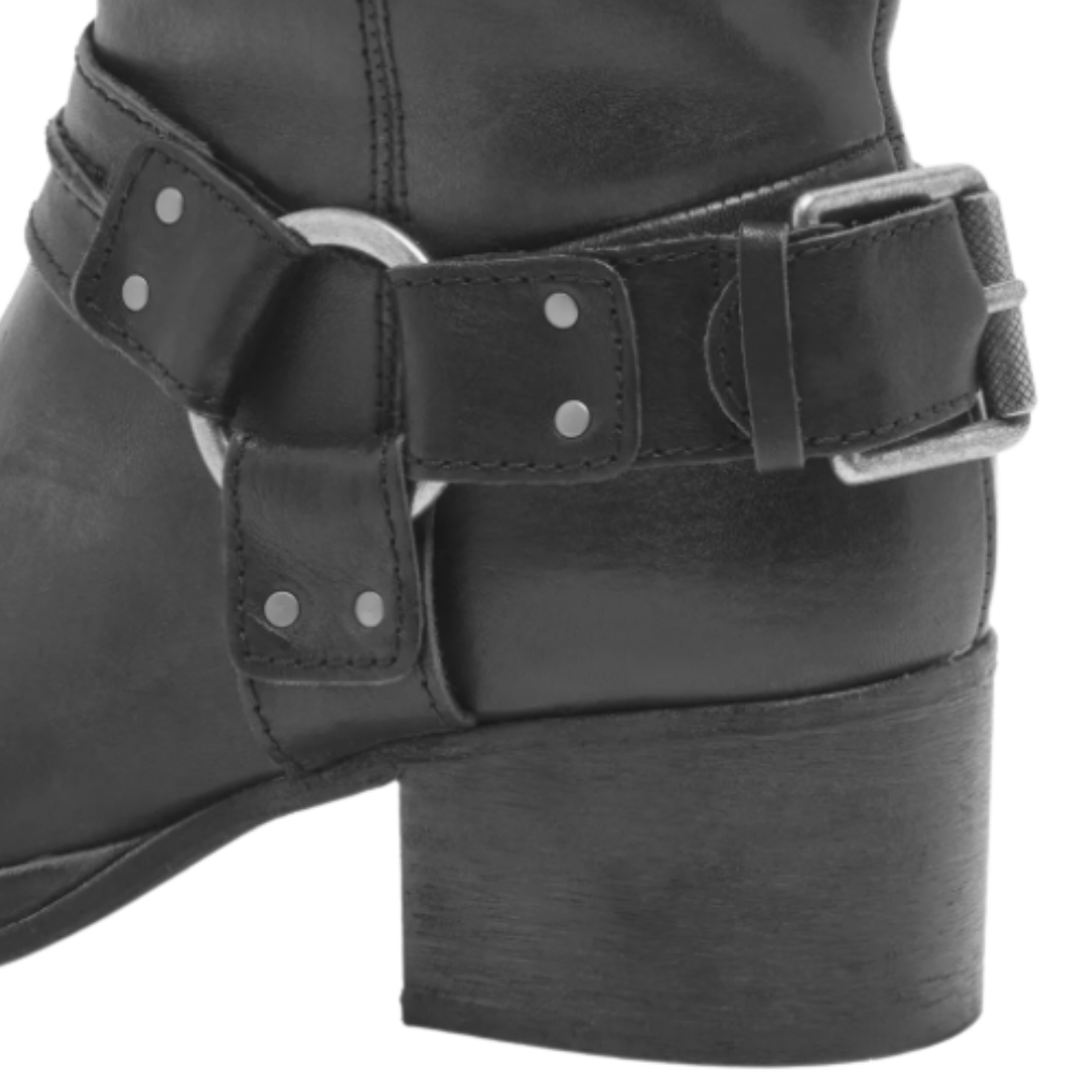 Anok Harness Boot in Black Distressed