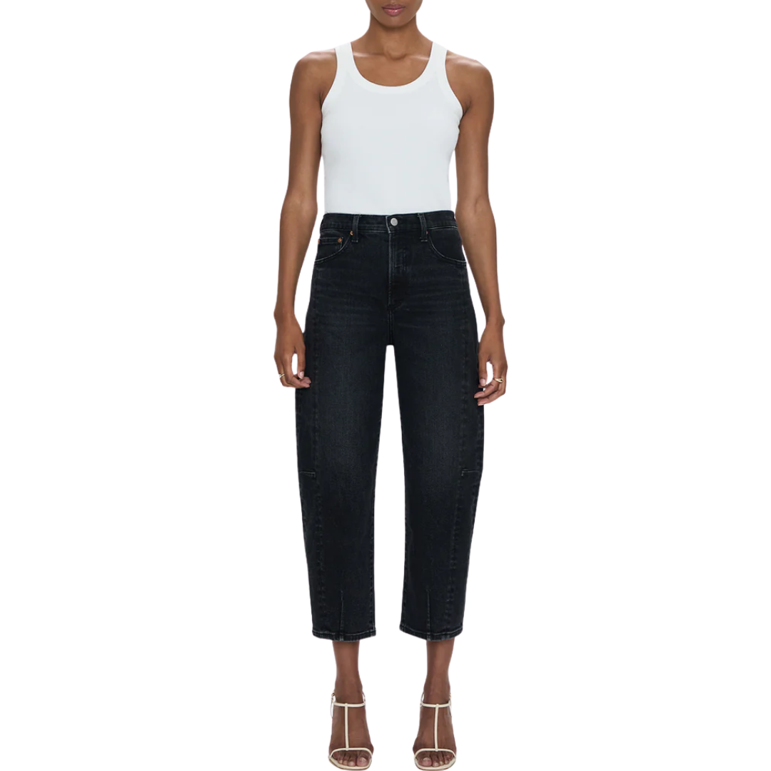 Eli High Rise Barrel Jean in Dark Midnight