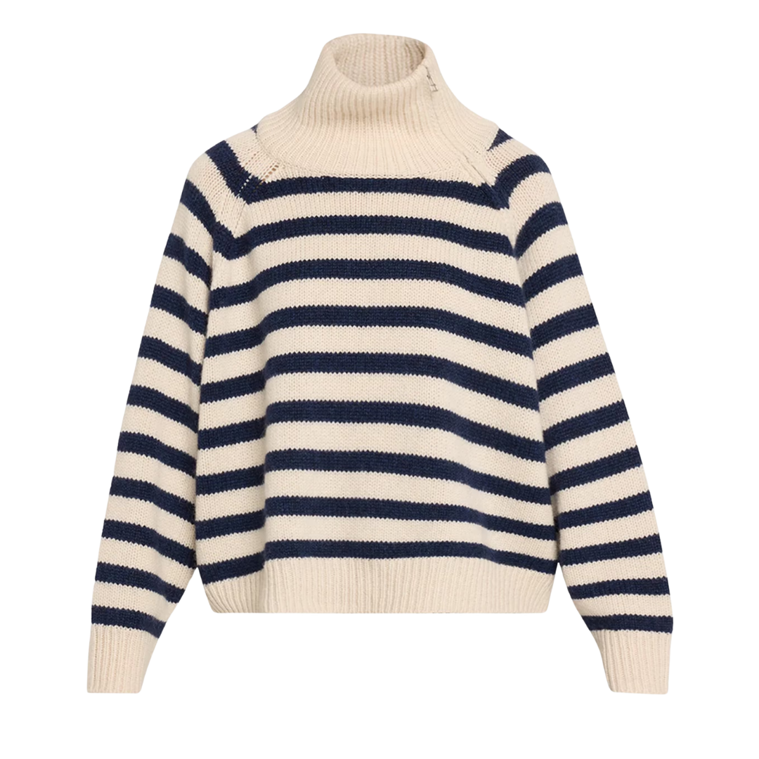Raelyn Sweater in Ivory/Marine Stripe