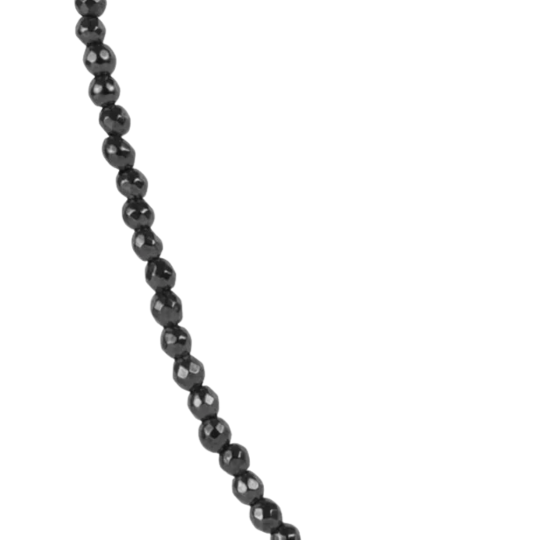17" Choker Faceted Hematite 2MM Bead