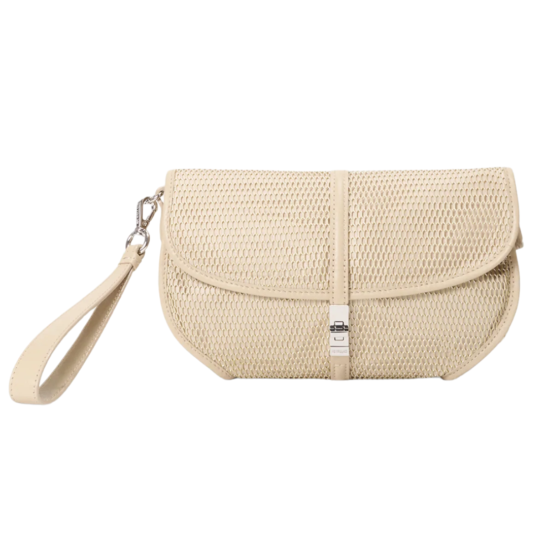 Small Astor Convertible Clutch in Buff Mesh