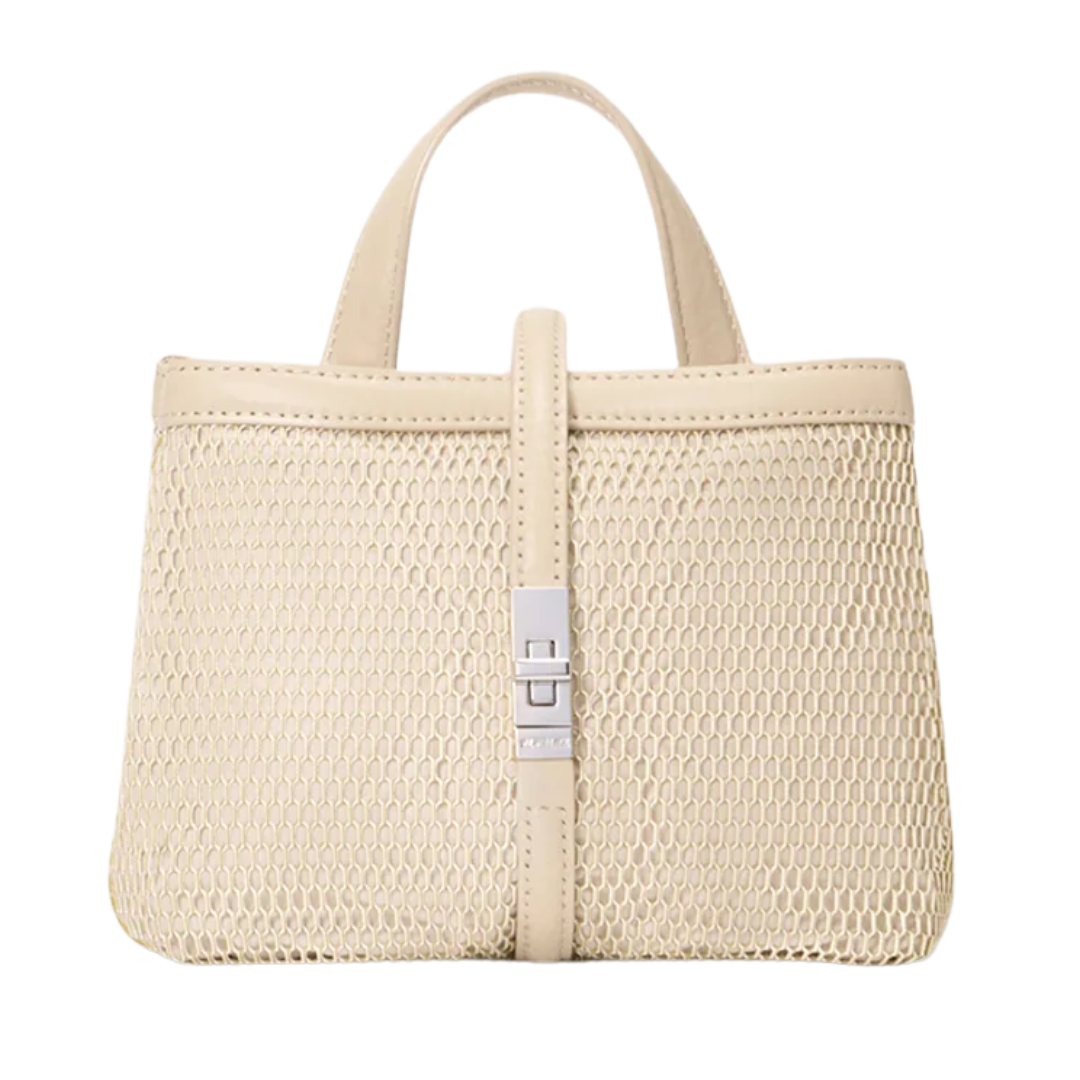 Mini Astor Top Handle in Buff Mesh