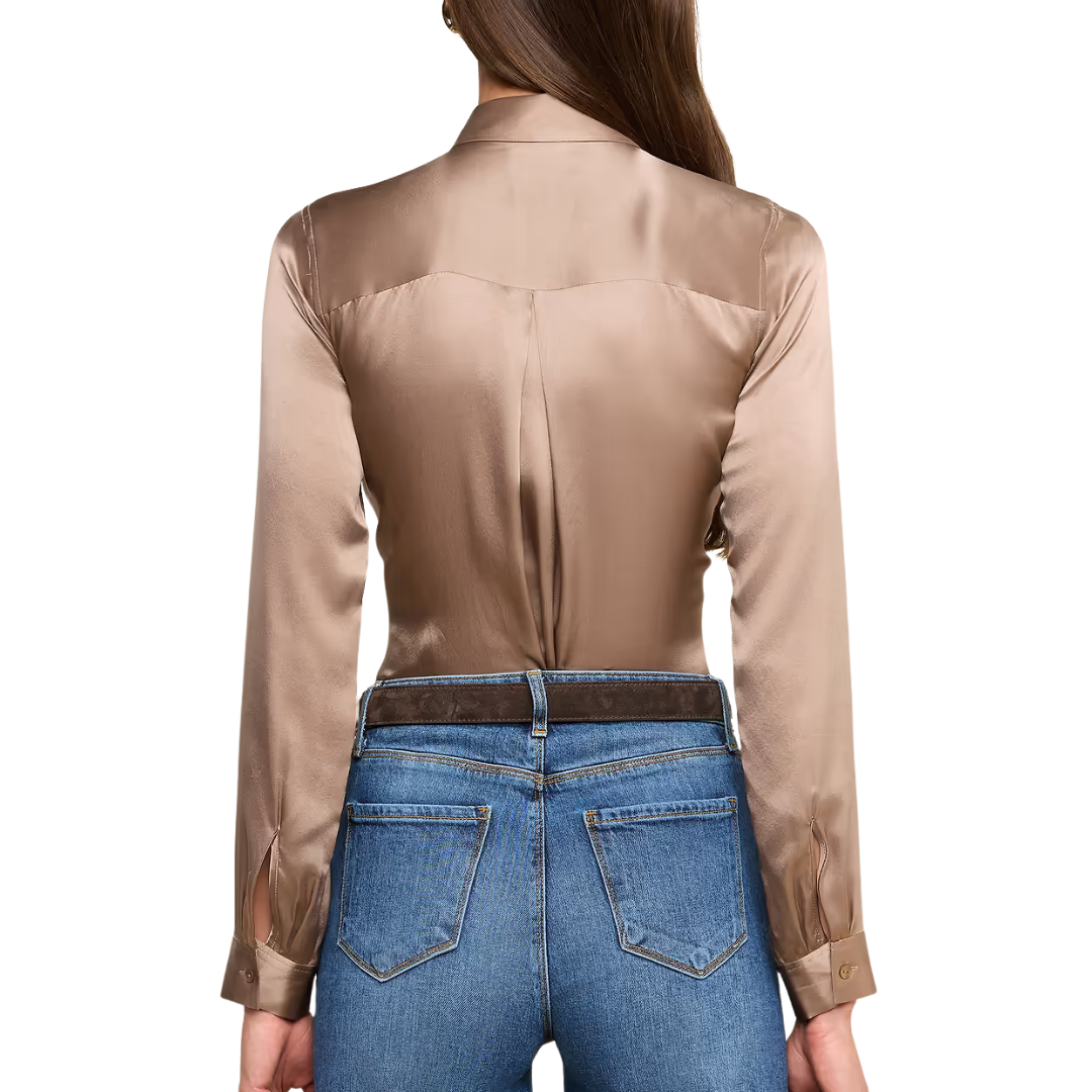 Tyler Silk Blouse in Light Cardamom