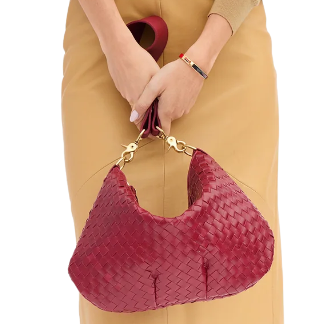 Moyen Messenger in Garnet Diagonal Woven