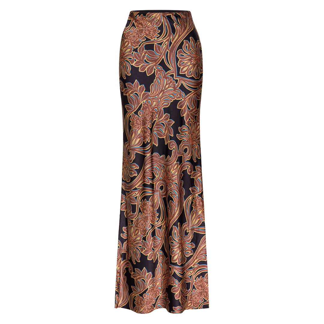 Sierra Skirt in Studded Flora Satin