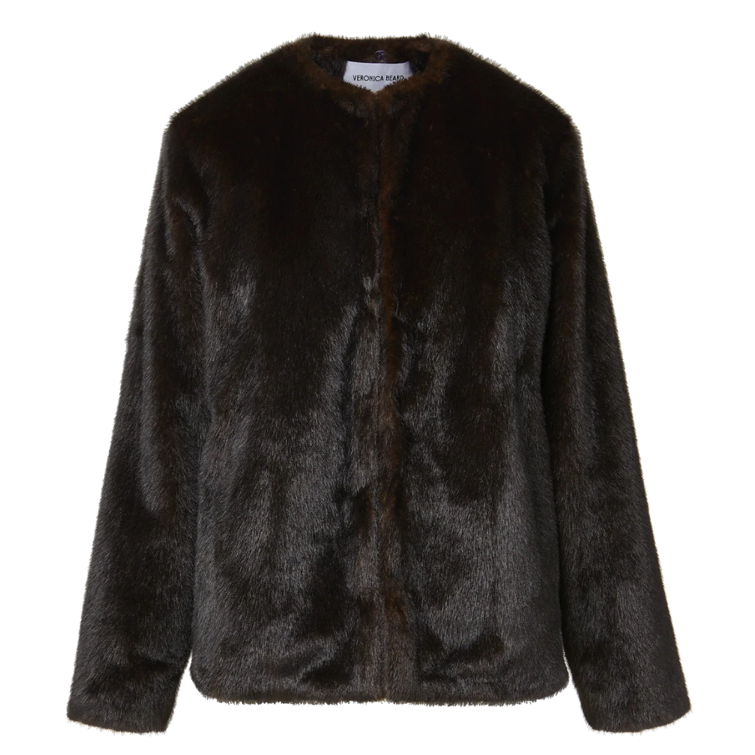Griselda Faux Fur Coat in Sable