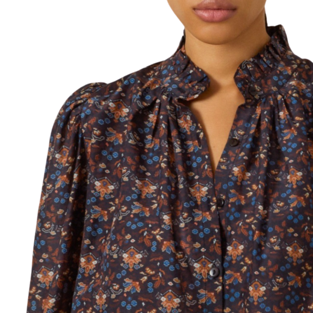 Artemis Indigo Kilim Shirt in Dark Blue