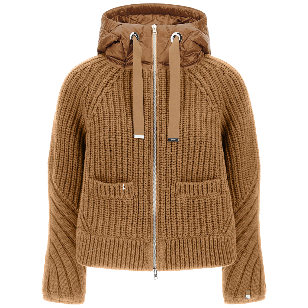 Cob Stitch Cardigan in Camel