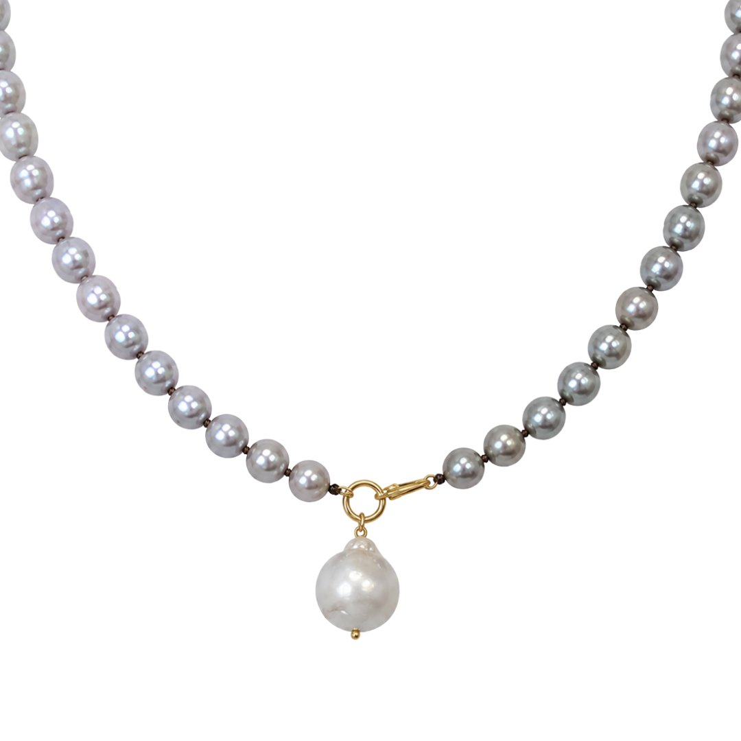 Shook Pearl 1 Baroque Grey 18" Necklace