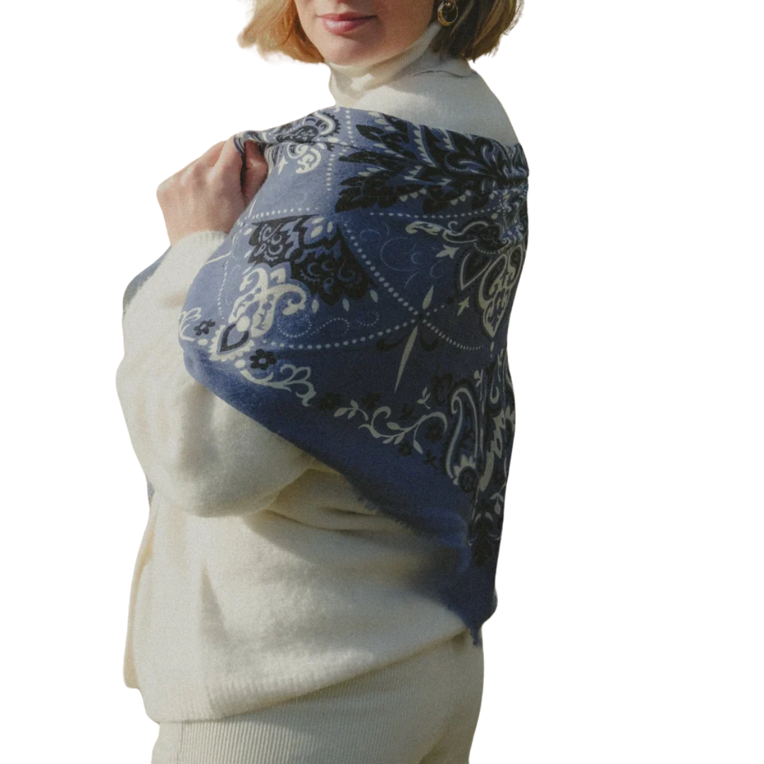 Bandana Wool Cashmere in Blue Granit