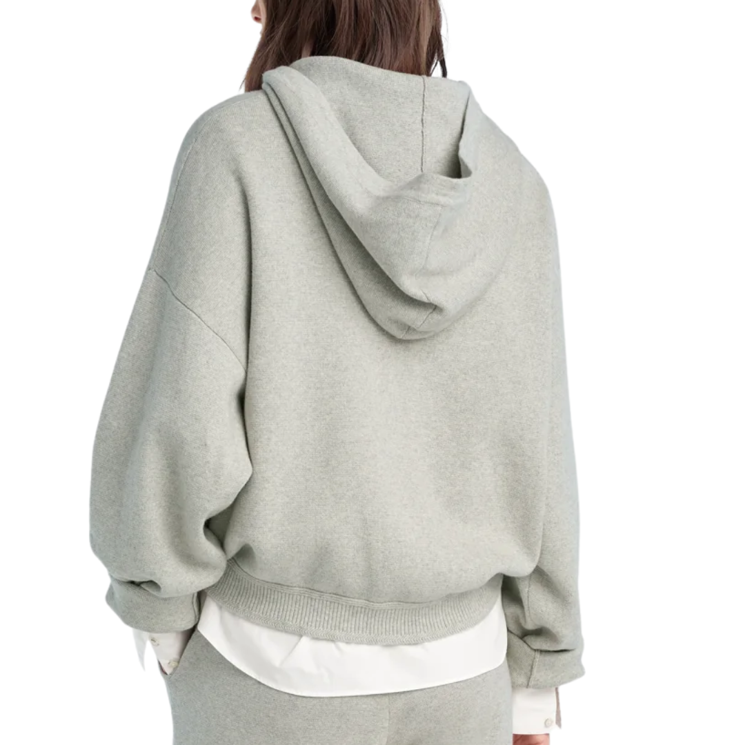 The Cropped Fatigue Sisters Hoodie in Heather Grey