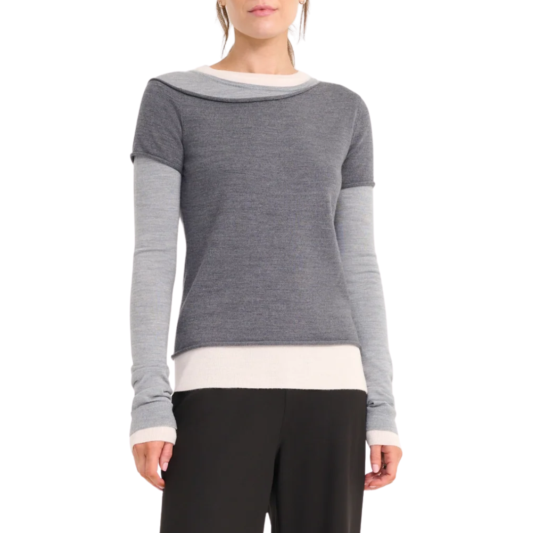 Sera Sweater in Heather Grey Multi