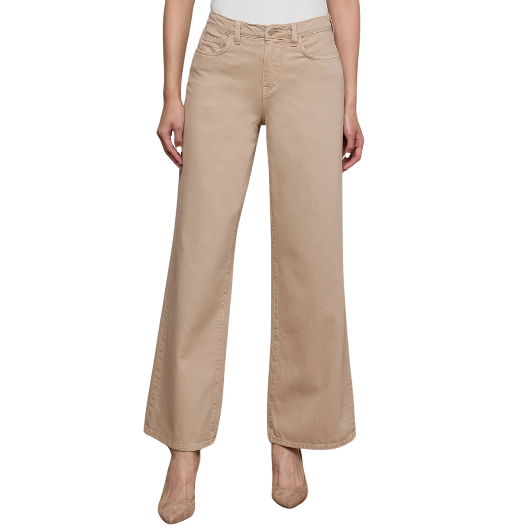 Alicent Wide-Leg Jean in Pale Khaki