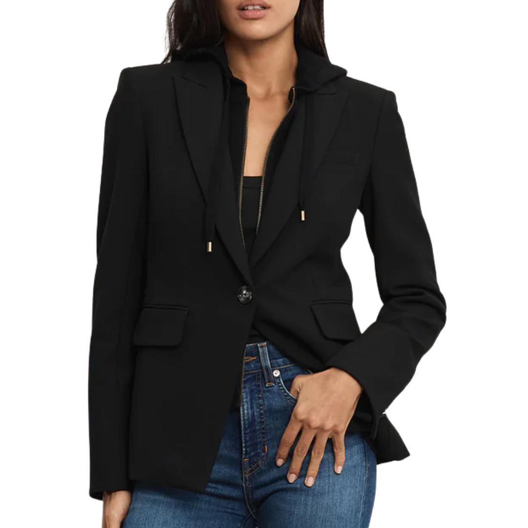 Miller Single-Breasted Dickey Jacket in Black