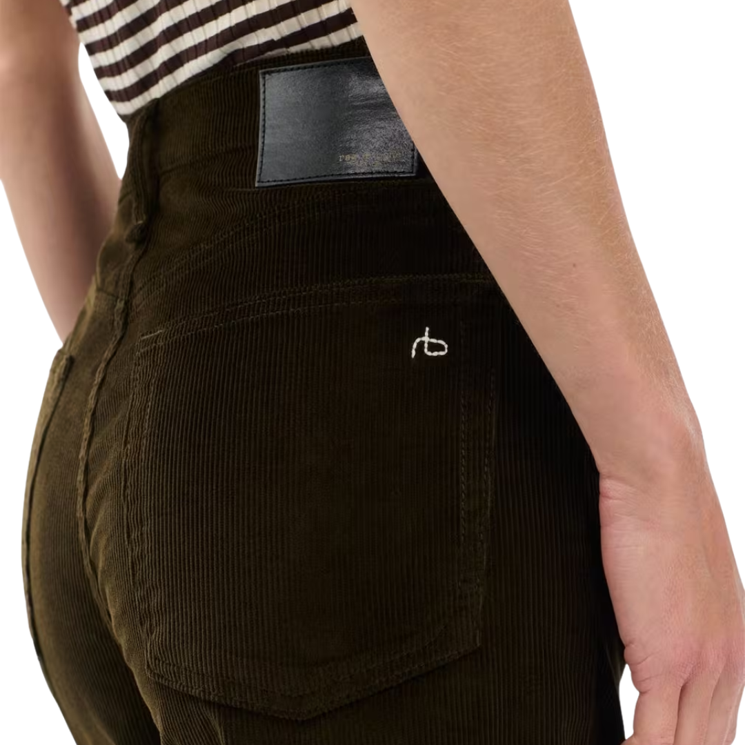 Andi Ankle Wide-Leg Corduroy Pants in Balsam