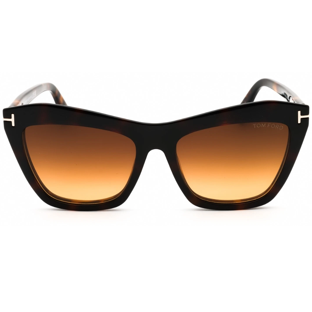 Blue Block Cat Eye Opticals With Clip On Sunglasses in Dark Havana