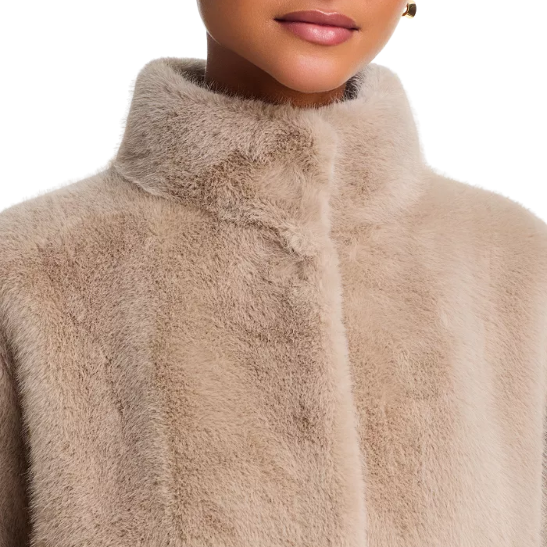 Sheena Luxe Faux Fur Jacket in Beige