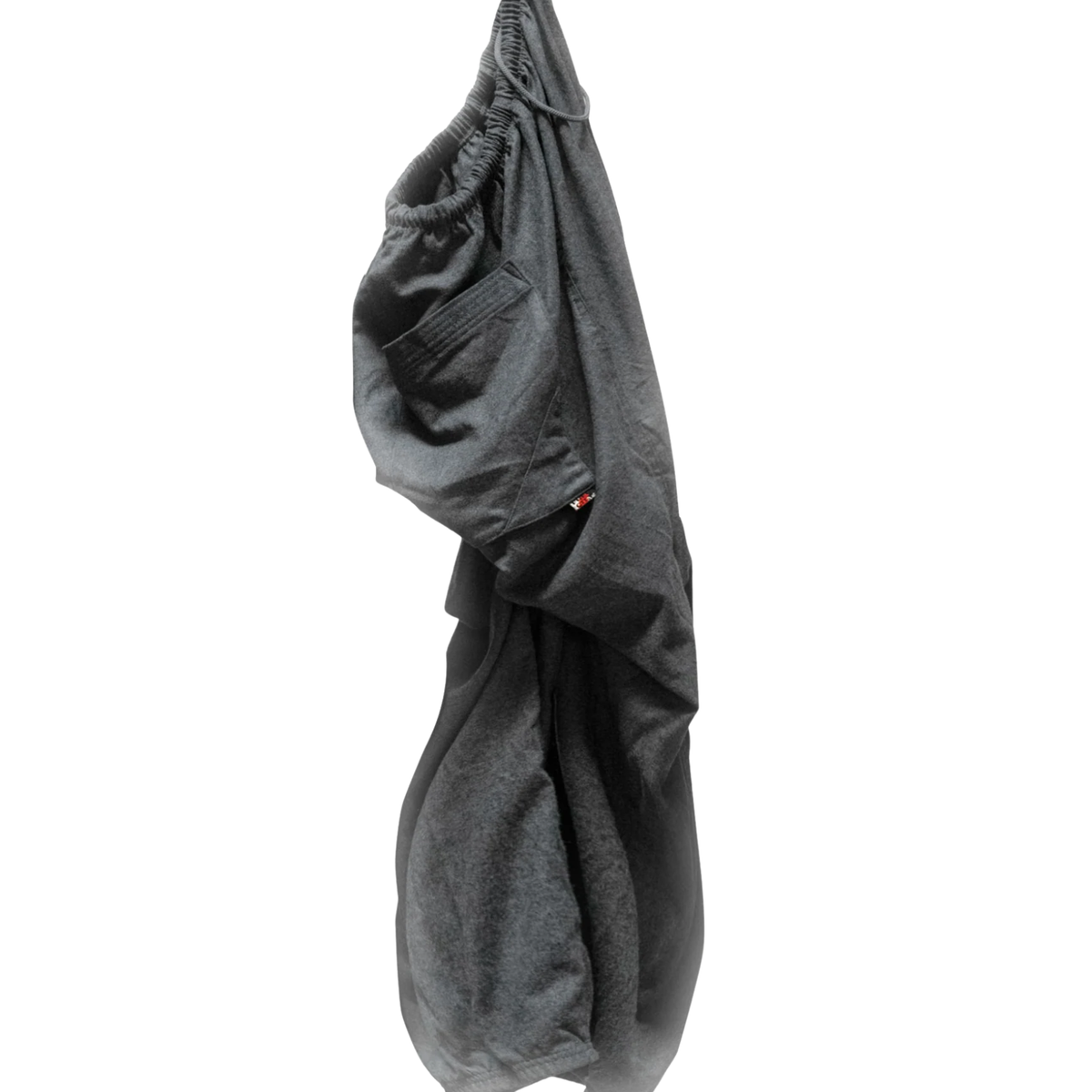 Cashmere/Blend Loose Drawcord Biggy Pant in Heathered Grey