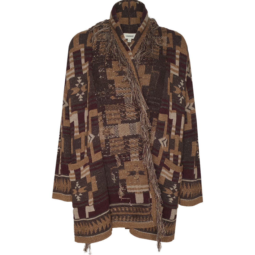 Jair Cardigan in Dark Java/Burgundy Multi