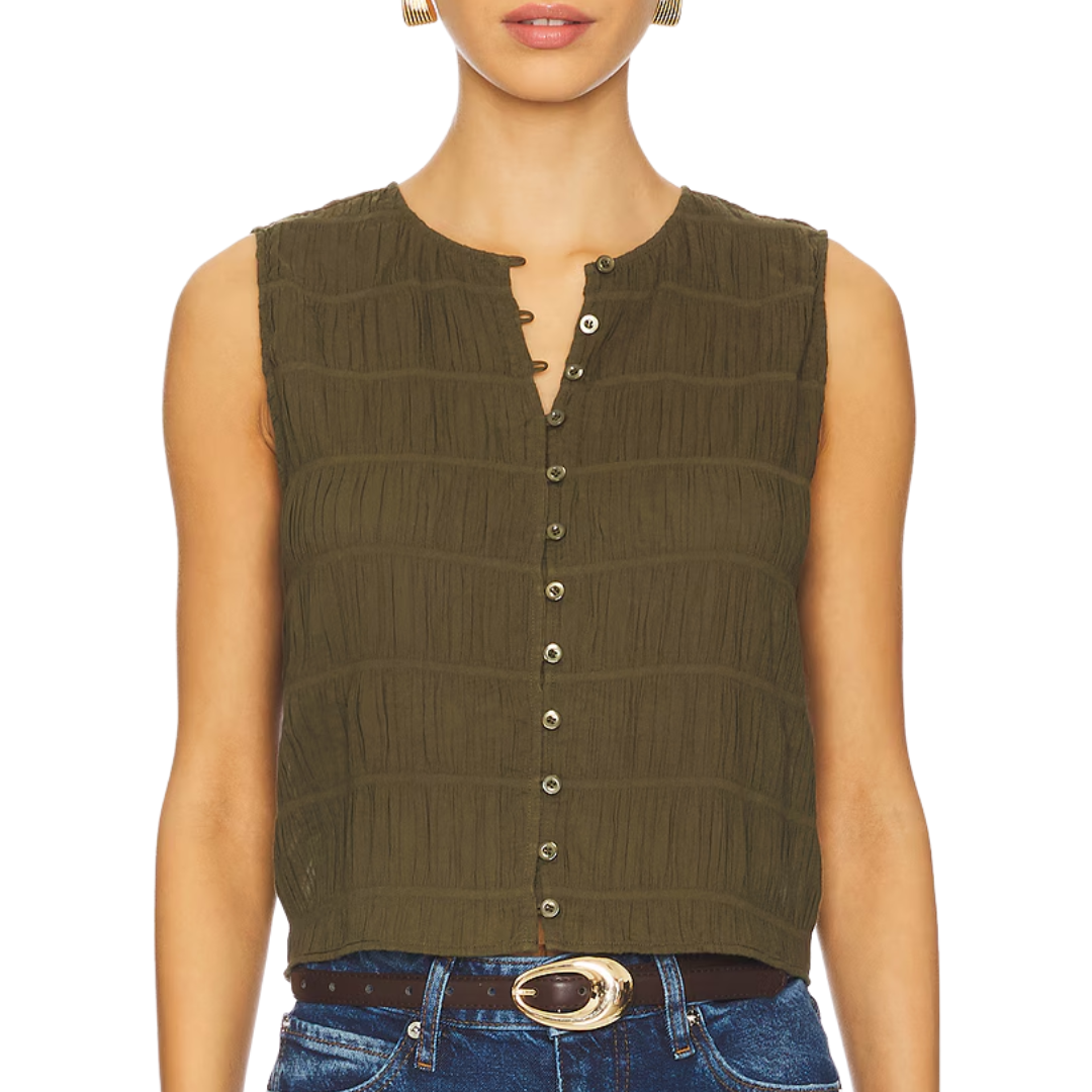 The Smocked Tank in Juniper
